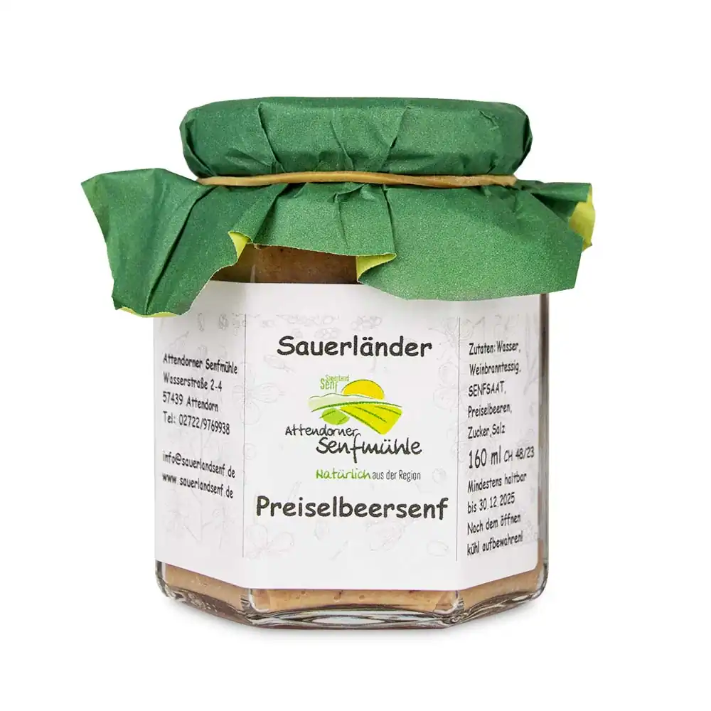 Preiselbeersenf von der Attendorner Senfmühle