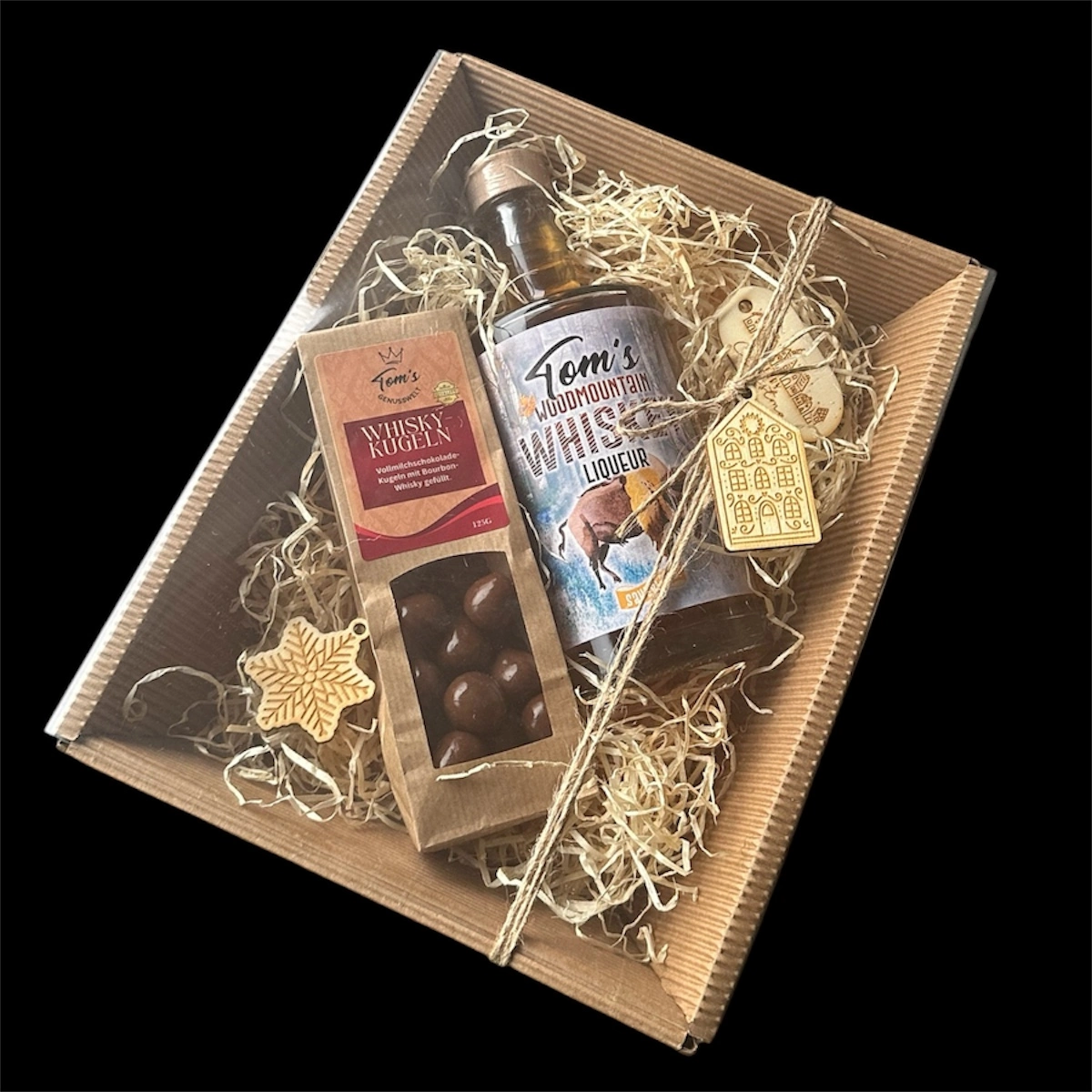 Whiskeylikör und Bourbon-Schokokugeln im edlen Geschenkset für Genießer. Fein & stil.-zoom