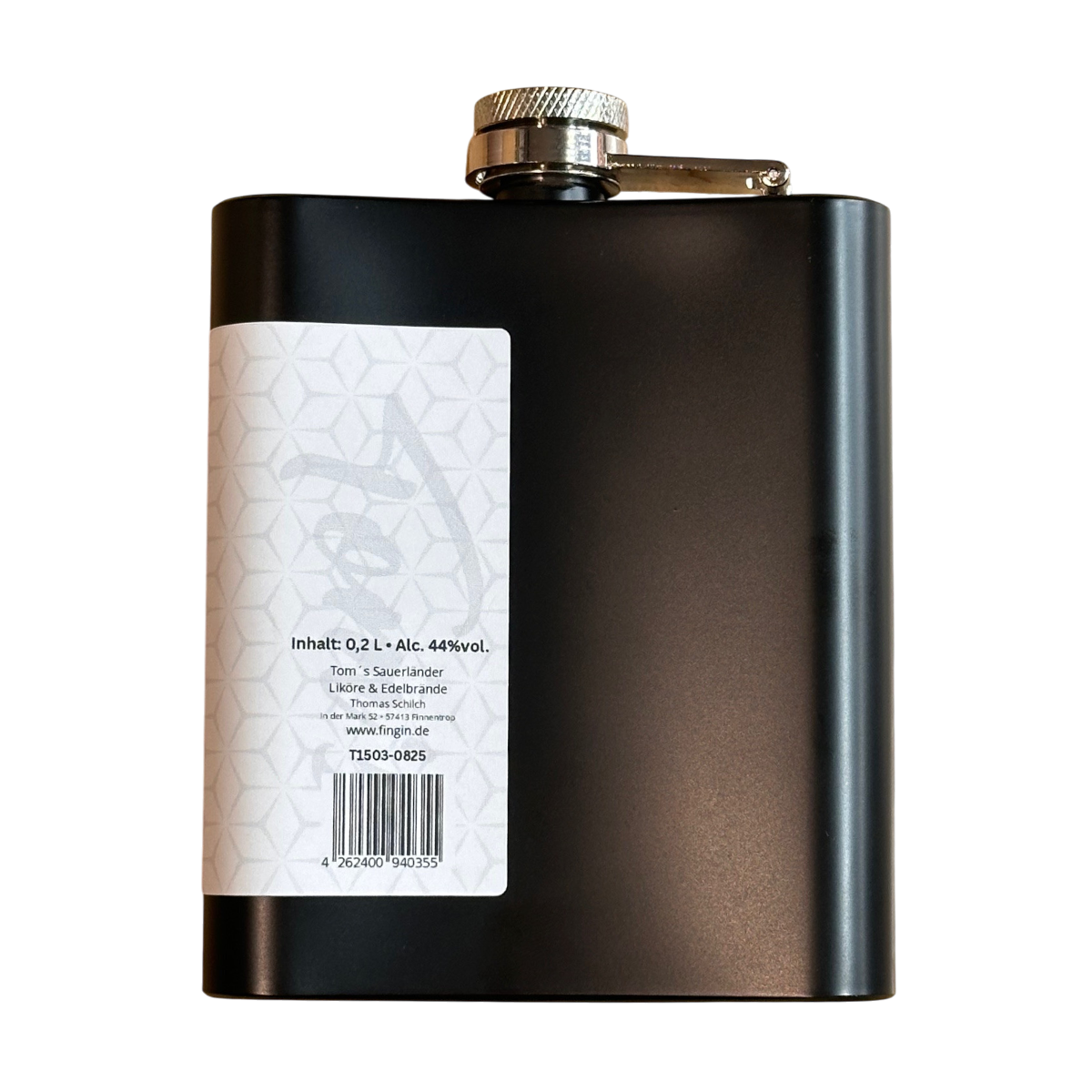 Flachmann Hopfen Gin Rückseite