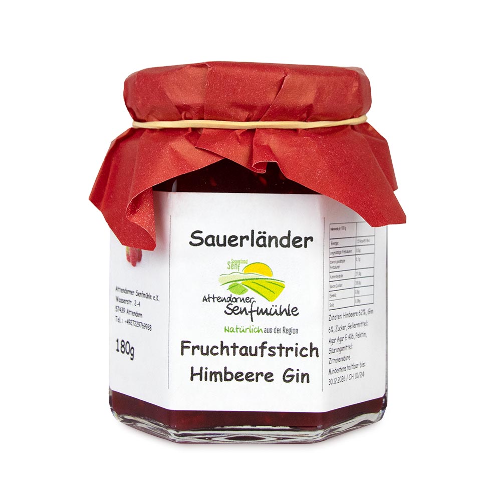 Himbeer-Gin Fruchtaufstrich von der Attendorner Senfmühle
