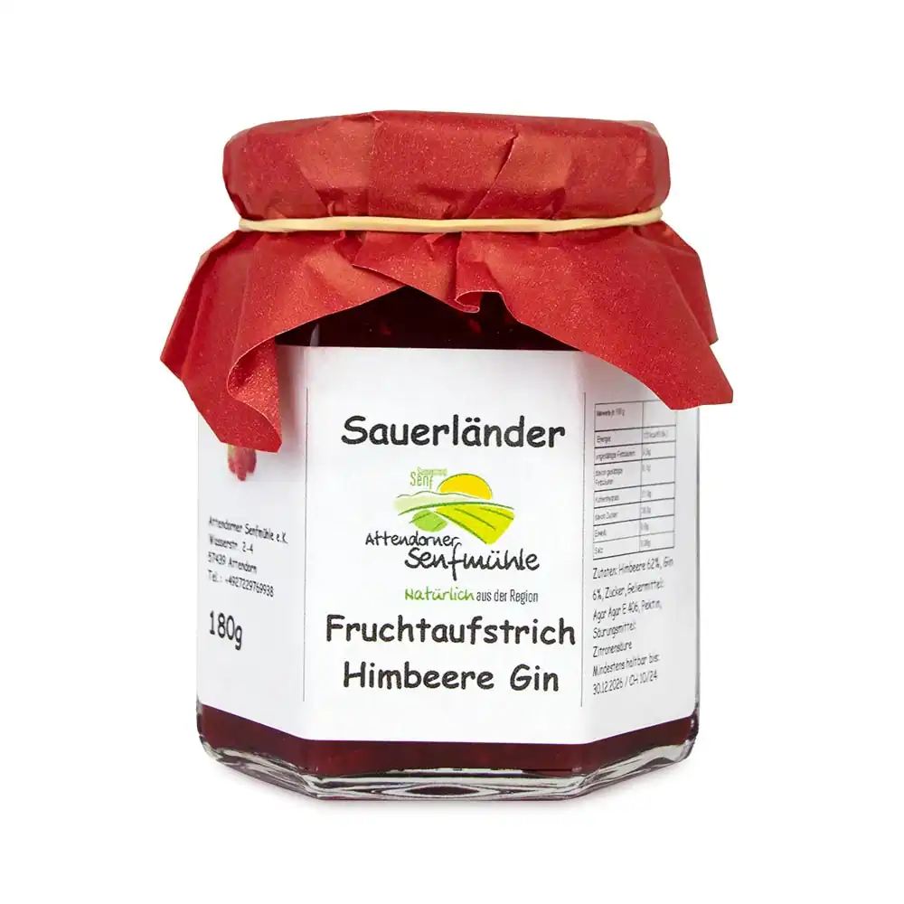 Himbeer-Gin Fruchtaufstrich von der Attendorner Senfmühle