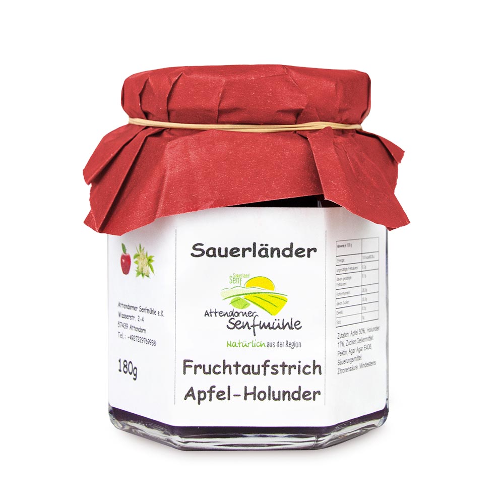 Apfel-Holunder Fruchtaufstrich von der Attendorner Senfmühle
