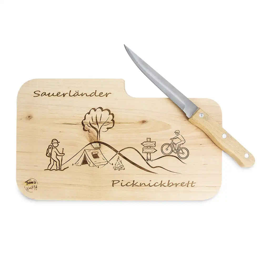 Sauerländer Picknickbrett: Brettchen mit Messer-slides