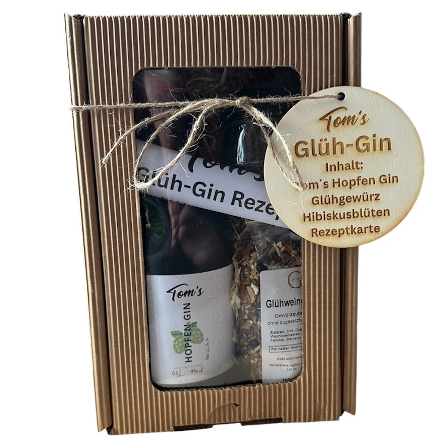 Tom’s Glüh-Gin Geschenkset mit Steinzeugflasche